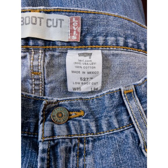 Levi's 527 Low Boot Cut Jeans sz 36x34 western cowboy rugged distressed casual - Picture 5 of 6